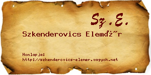 Szkenderovics Elemér névjegykártya